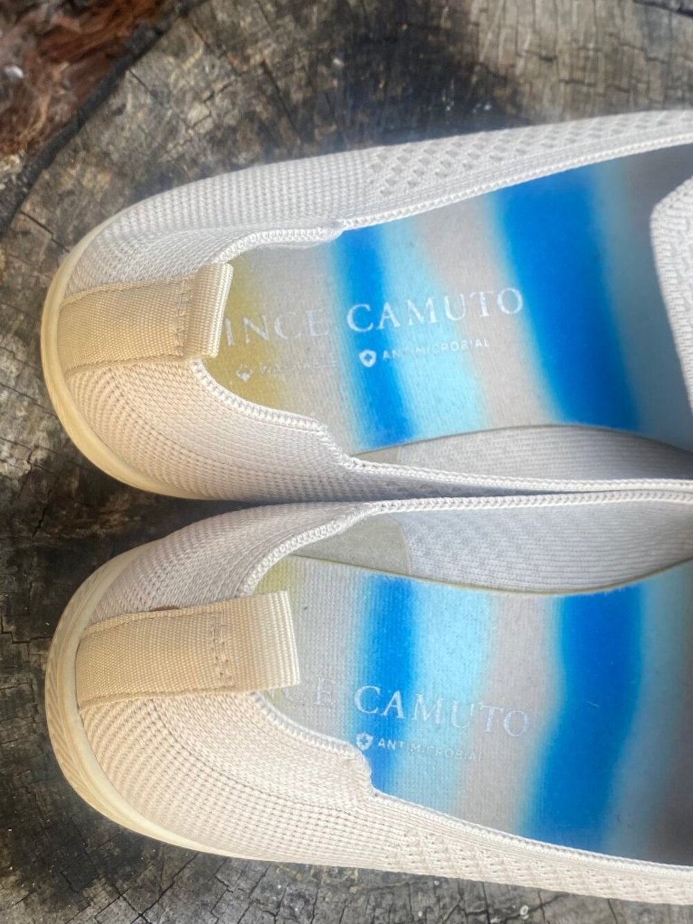 Vince Camuto Slip On Beige Sneakers Size 8.5 - Picture 3 of 6